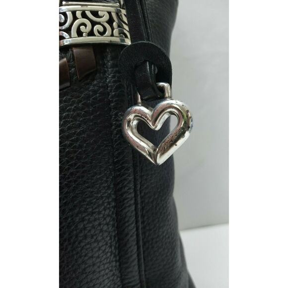 Brighton Black Pebbled Leather Pockets Double Handles Tote Shoulder Bag - Picture 14 of 14